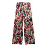 Guess Pantalone Modello A Palazzo Tinta Unita con Stampa Fiori per Bambina J5GB09WA2T0 BEIGE GUESS 