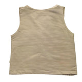 Petit Indi Solid Color Vest With Buttons And Beige Striped Pattern For Boys