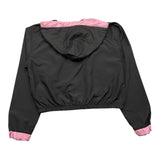 Disclaimer Black Solid Color Zip Up Hoodie For Girls