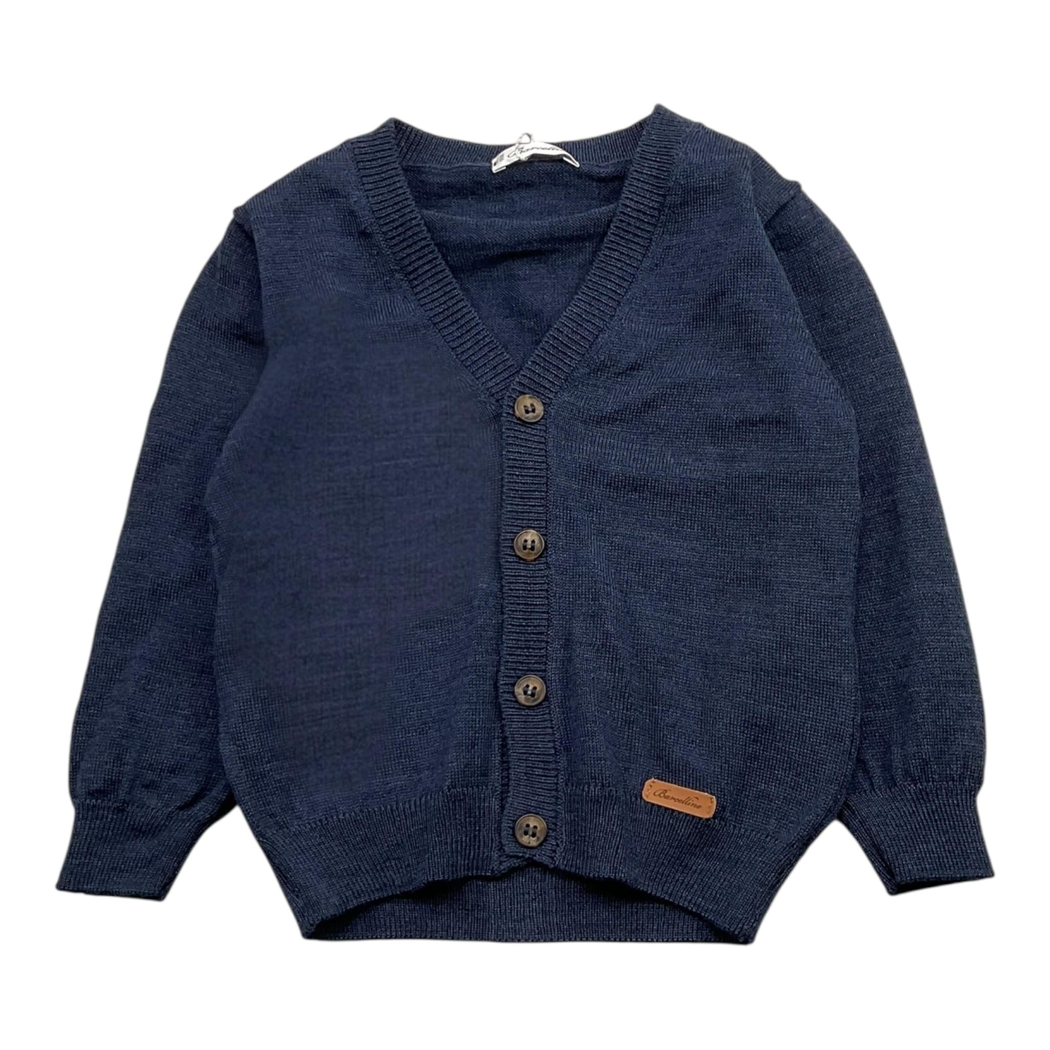 BARCELLINO cardigan tinta unita con logo Blu per Neonato 105205 BLU BARCELLINO 