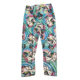 MOUSSE leggins tinta unita in velluto con stampa unicorno Azzurro per Neonata HKLBF361 AZZURRO MOUSSE 