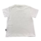 Daniele Alessandrini Solid Color Crew Neck T-Shirt with White Print for Newborns