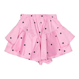 Twinset Short Skirt Model Solid Color With Pink Polka Dot Pattern For Baby Girl