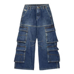 Diesel Jeans Modello Palazzo con Tasconi per Bambina J01725X BLU DIESEL 