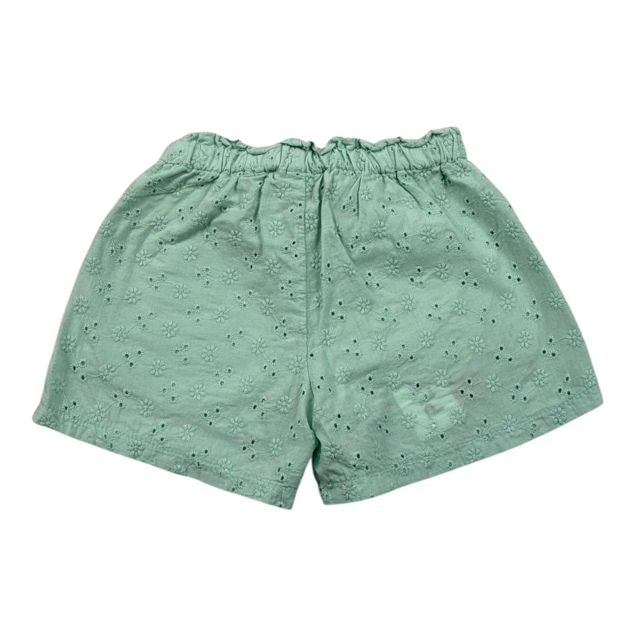 Please Short Tinta Unita Traforato per Neonata RE08240G71 VERDE ACQUA PLEASE 