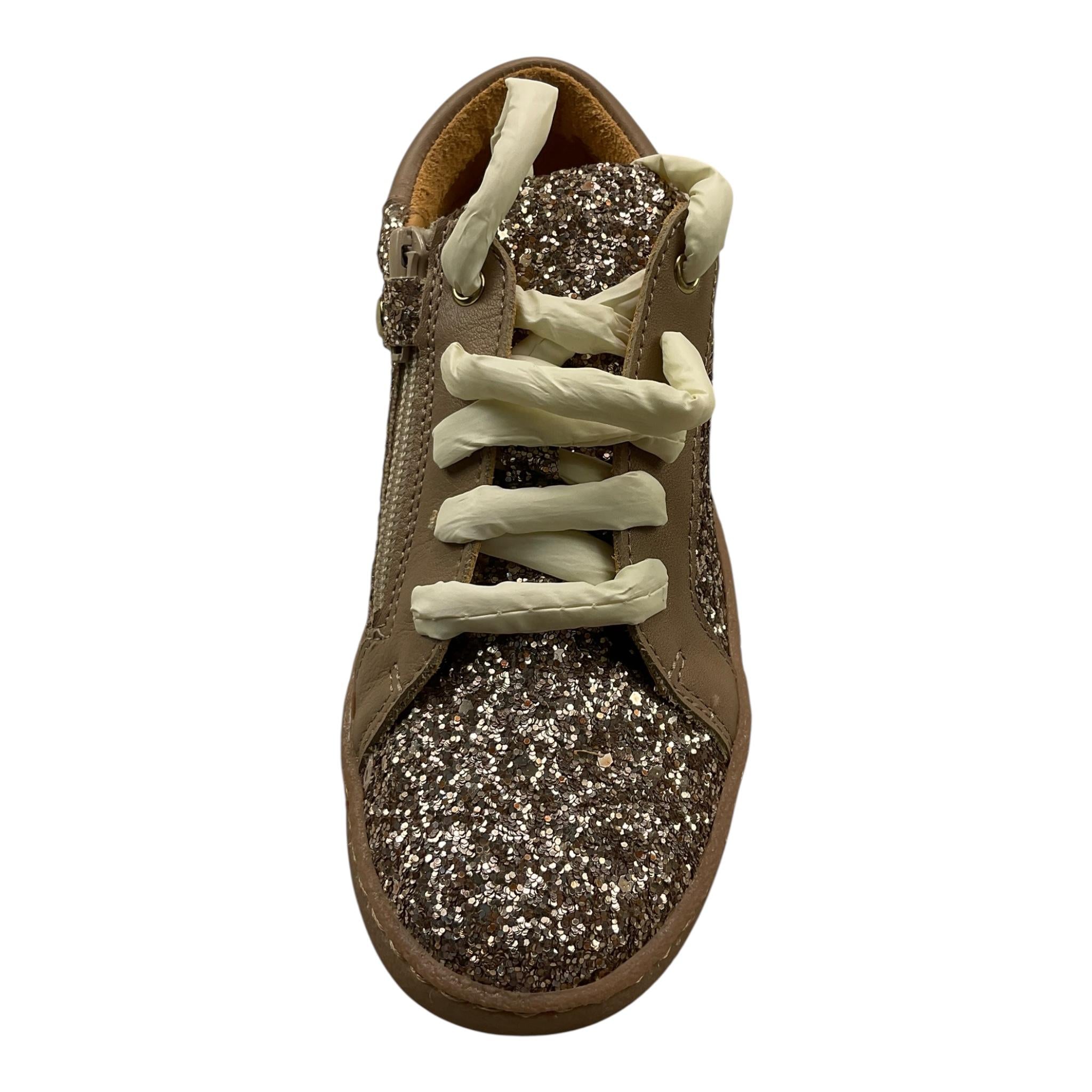 ELI  sneakers tinta unita  con glitter Beige per Bambina 35018AH BEIGE ELI 