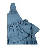 Petit Indi Salopette In Denim Tinta Unita per Neonata SS25B0337 BLU PETIT INDI 