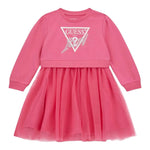 GUESS abito tinta unita con tulle e stampa Rosa per Bambina A4YK03KB8R00J ROSA GUESS 