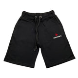 Zu+Elements Black Solid Color Fleece Bermuda Shorts For Boys