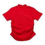 LU LU BY MISS GRANT t-shirt in maglia mezzo collo tinta unita Rosso per Bambina LL30299 ROSSO LU LU BY MISS GRANT 