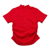 LU LU BY MISS GRANT t-shirt in maglia mezzo collo tinta unita Rosso per Bambina LL30299 ROSSO LU LU BY MISS GRANT 