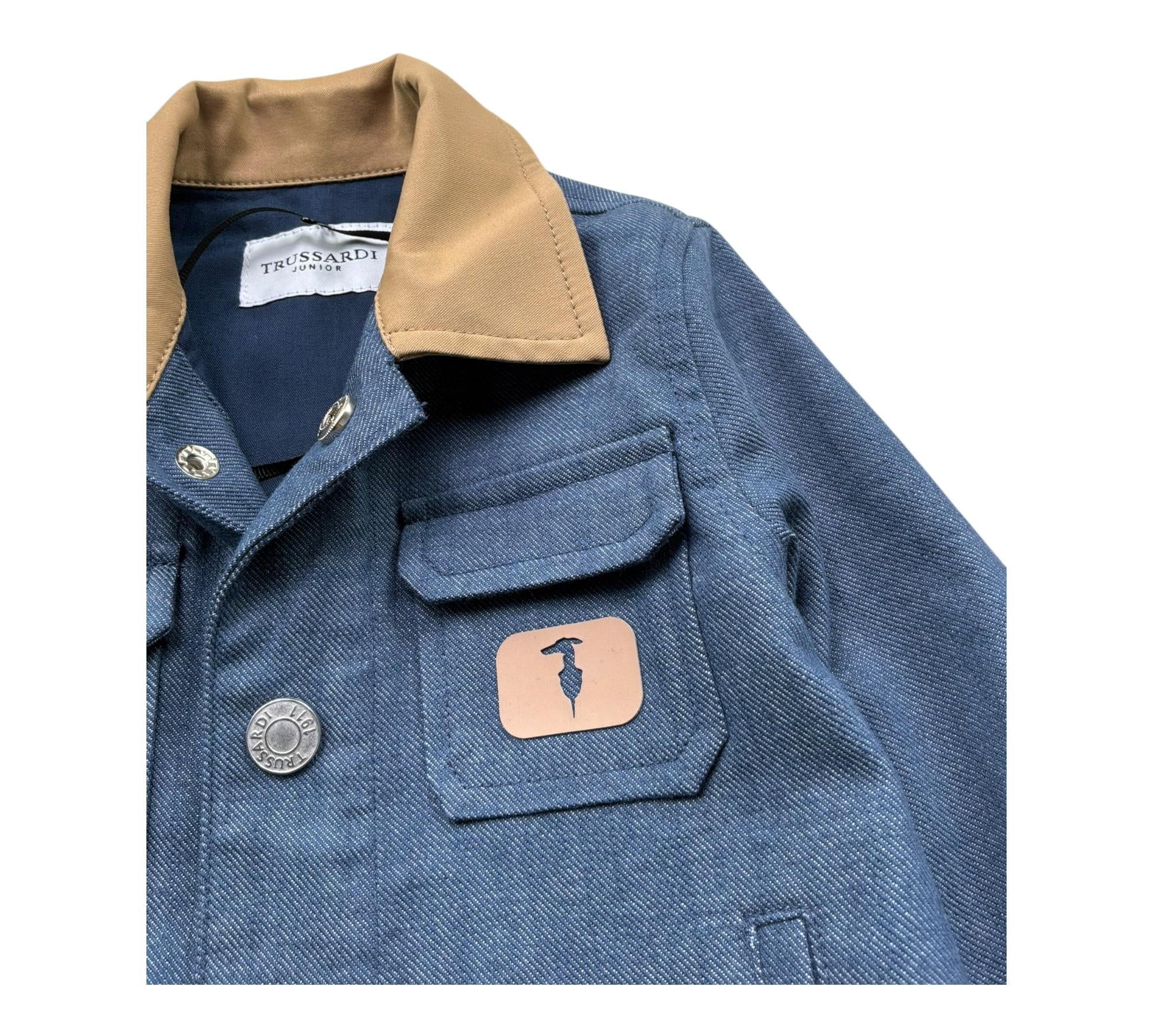 Trussardi Giacca Tinta Unita con Colletto In Contrasto per Neonato TIP26066GC BLU TRUSSARDI 