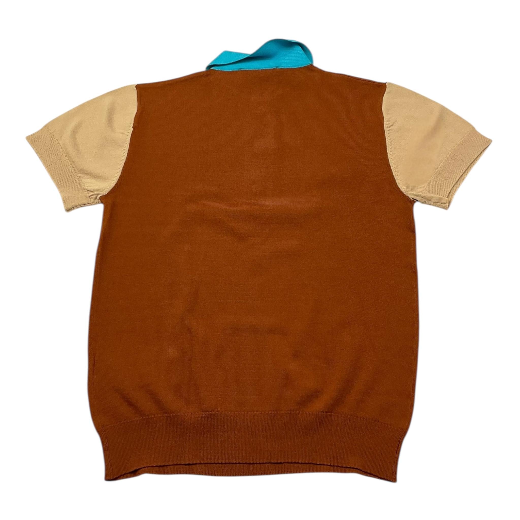 Manuel Ritz Polo Mezza Manica Tinta Unita con Colletto In Contrasto per Bambino MR2987J MARRONE MANUEL RITZ 