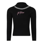 JOHN RICHMOND maglia mezza collo tinta unita con applicazioni Nero per Neonata RGA24080MANX NERO JOHN RICHMOND 