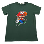 MOUSSE t-shirt girocollo tinta unita con stampa mario Verde per Neonato HKTS368G VERDE MOUSSE 