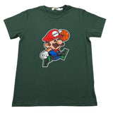MOUSSE t-shirt girocollo tinta unita con stampa mario Verde per Neonato HKTS368G VERDE MOUSSE 