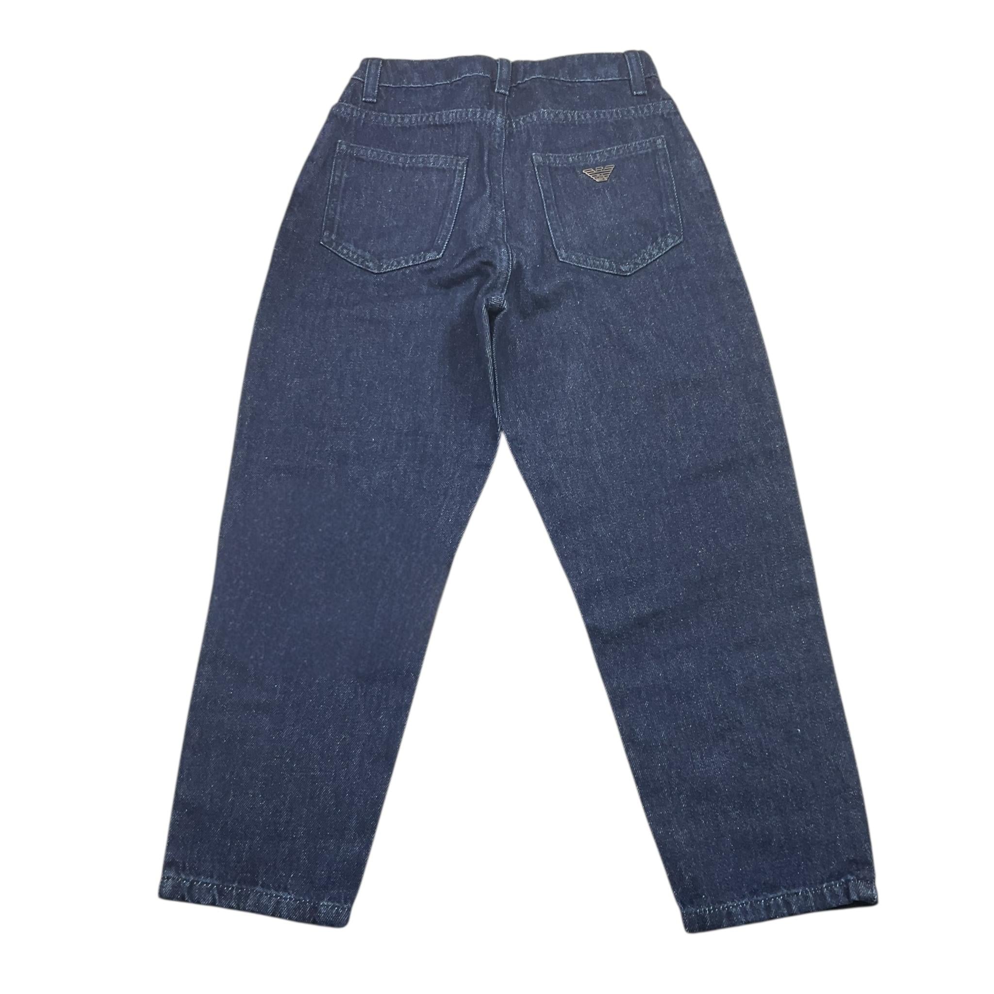 EMPORIO ARMANI jeans tinta unita con logo Blu per Bambino 6D4J79 BLU EMPORIO ARMANI 