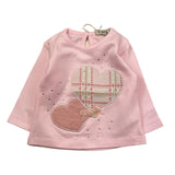 EMC shirt gircollo tinta unita con stampa Rosa per Neonata BX2273 ROSA EMC 