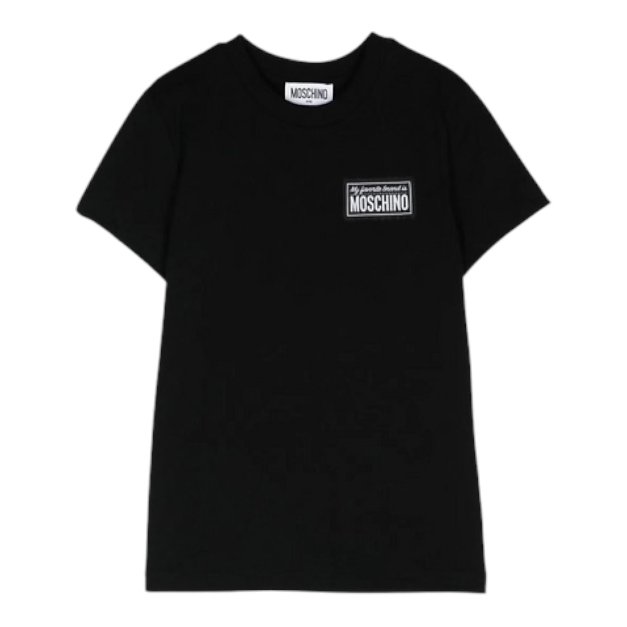 MOSCHINO t-shirt tinta unita girocollo Nero per Bambino HRM04K NERO MOSCHINO 