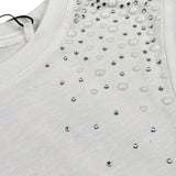 Pepe Feamo T-Shirt Tinta Unita con Applicazioni per Bambina PG503155 BIANCO PEPE FEAMO 