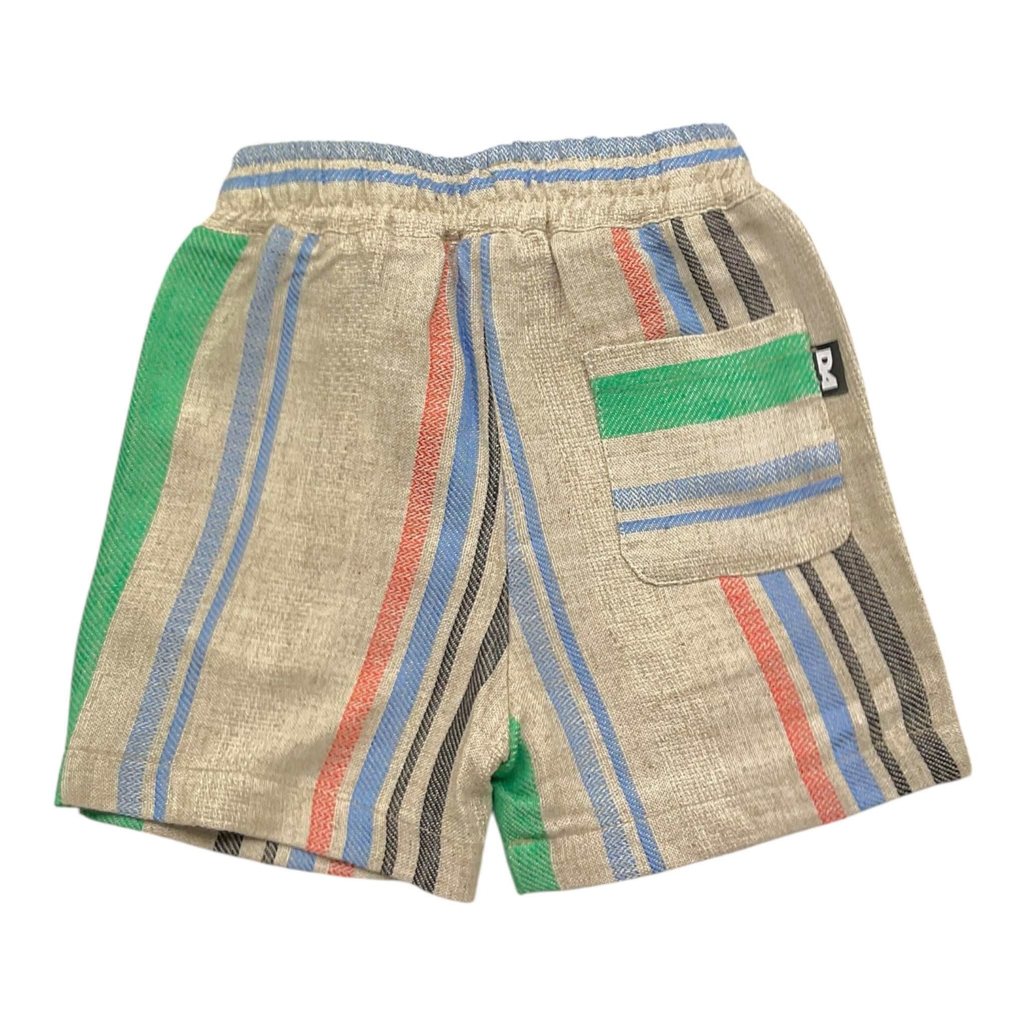 Daniele Alessandrini Bermuda Tinta Unita con Fantasia A Righe per Bambino 1296S00301J BEIGE DANIELE ALESSANDRINI 