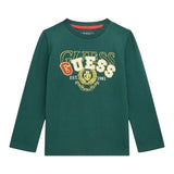 Guess Shirt Girocollo Tinta Unita con Stampa per Neonato N5RI01K8HM4 VERDE GUESS 