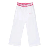 Missoni Plain Palazzo Pants With Contrasting Elastic Waistband White For Girls