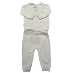 Nanan Completo 2 Pezzi Maglia-Pantalone Tinta Unita per Neonata E2401301R PANNA NANAN 