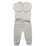 Nanan Completo 2 Pezzi Maglia-Pantalone Tinta Unita per Neonata E2401301R PANNA NANAN 