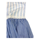 Ermanno Scervino Light Blue Striped Patterned Sleeveless Dress For Girls