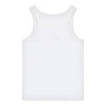 Moschino Canotta Girocollo Tinta Unita con Ricamo Logo per Bambina HDM06 BIANCO MOSCHINO 