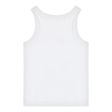 Moschino Canotta Girocollo Tinta Unita con Ricamo Logo per Bambina HDM06 BIANCO MOSCHINO 