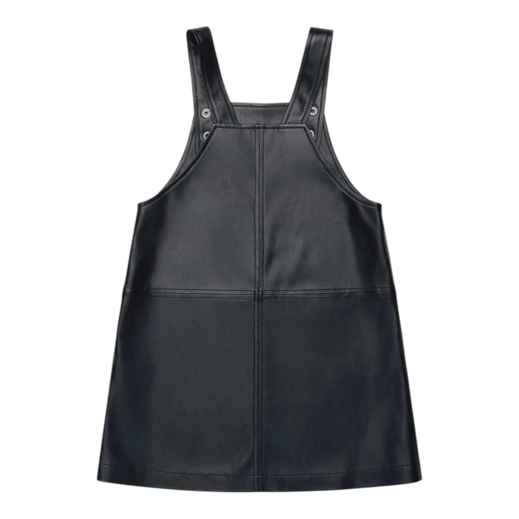 DIESEL salopette tinta unita in ecopelle Nero per Bambina J01937X NERO DIESEL 