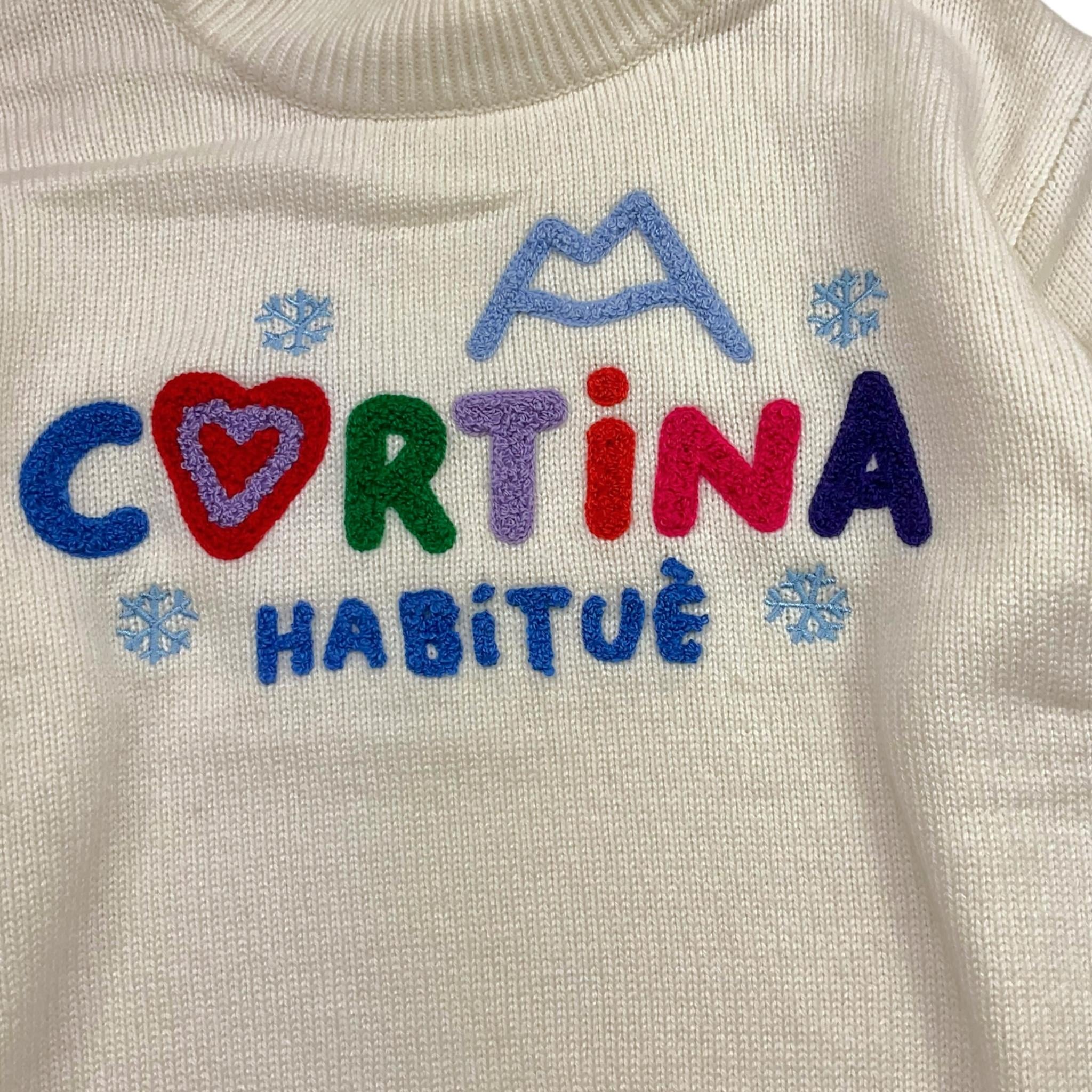 SAINT BARTH maglia mezzo collo tinta unita con stampa Bianco per Bambina DANY010 BIANCO SAINT BARTH 