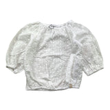 Bamboom+Babies Solid Color Perforated Half Sleeve White Top for Baby Girl