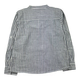 Chicco Long Sleeve Shirt Striped Pattern Korean Collar White/Blue For Boys