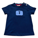 Trussardi T-Shirt Girocollo Tinta Unita con Stampa per Neonato TIP26093TS BLU TRUSSARDI 