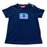 Trussardi T-Shirt Girocollo Tinta Unita con Stampa per Neonato TIP26093TS BLU TRUSSARDI 