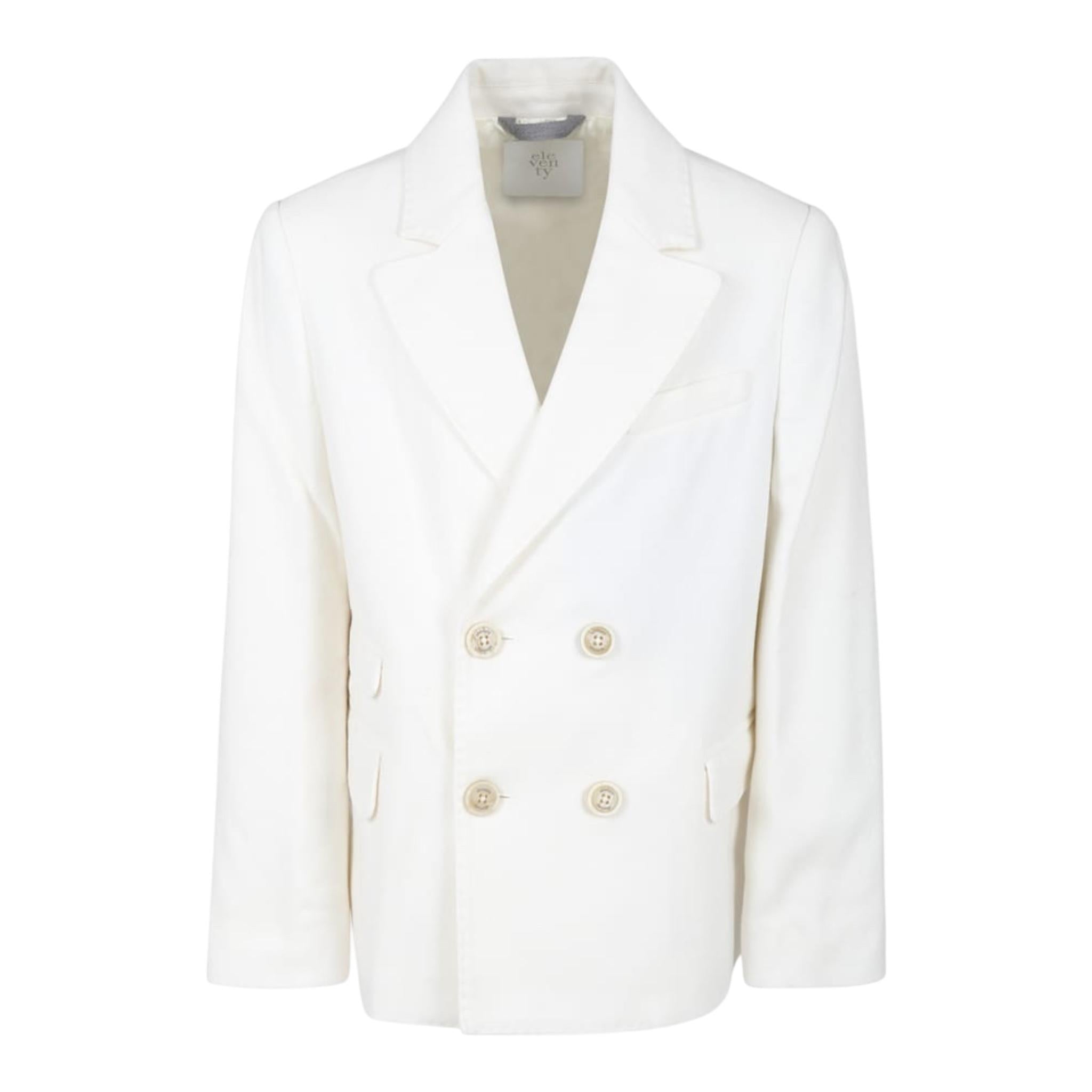 ELEVENTY giacca tinta unita doppio petto Panna per Bambino EV2Q44 PANNA ELEVENTY 