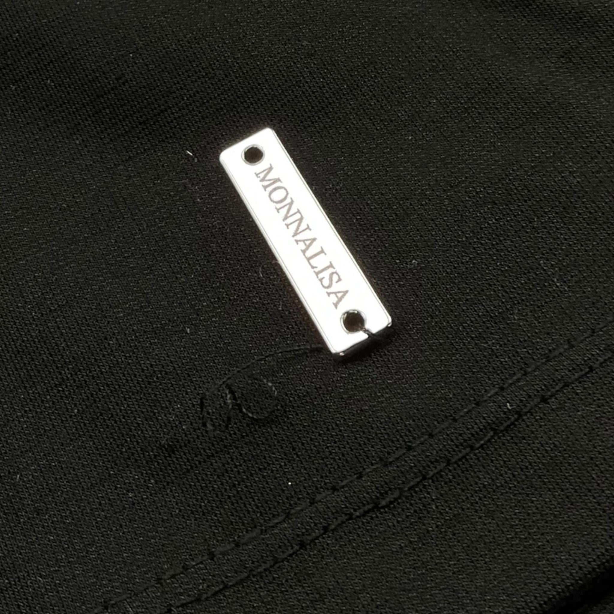 Monnalisa t-shirt Tinta Unita con Cappuccio E Trasparenze per Bambina 41E611 NERO MONNALISA 
