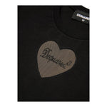DSQUARED2 t-shirt girocollo tinta unita cn cuore Nero per Bambina DQ2576 NERO DSQUARED2 