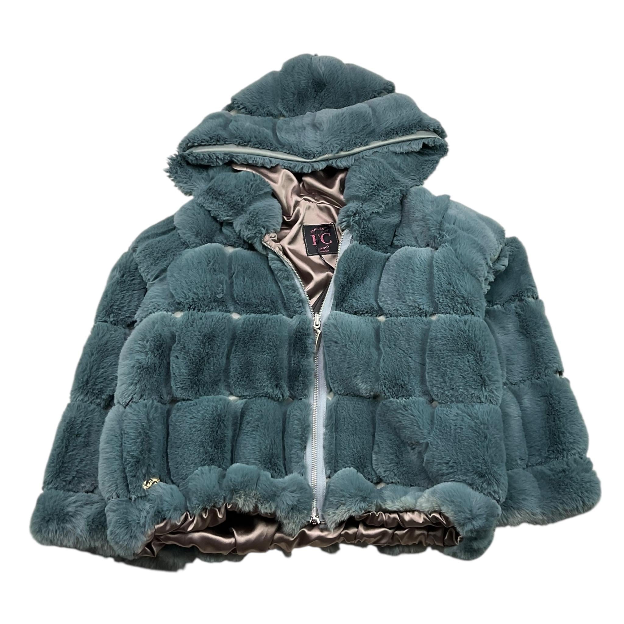 FRANCESCA CONOCI pelliccia bicolore reversibile con cappuccio Verde per Bambina 2688 VERDE FRANCESCA CONOCI 