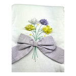 Isabel & Martinez Coperta Tinta Unita con Ricami In Contrasto per Neonata IM25N427 BIANCO ISABEL & MARTINEZ 