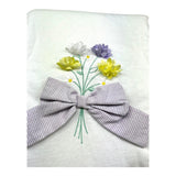 Isabel & Martinez Coperta Tinta Unita con Ricami In Contrasto per Neonata IM25N427 BIANCO ISABEL & MARTINEZ 