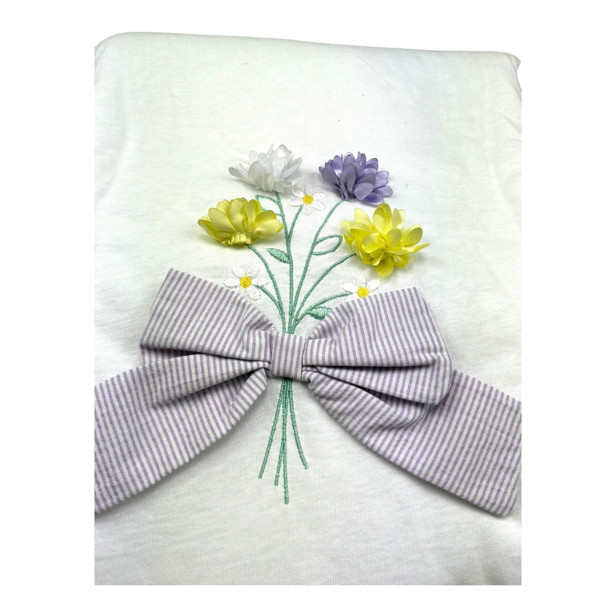 Isabel & Martinez Coperta Tinta Unita con Ricami In Contrasto per Neonata IM25N427 BIANCO ISABEL & MARTINEZ 