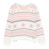 LIU JO maglia girocollo tinta unita con stampe in contrasto Bianco per Bambina KF4095J BIANCO LIU JO 