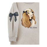 MONNALISA abito felpa tinta unita glitterato Beige per Bambina 19D0901 BEIGE MONNALISA 