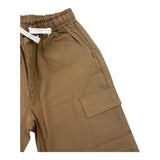 M+E' Solid Color Bermuda Shorts with Elastic Waist Brown for Boys
