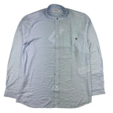Dondup Long Sleeve Shirt Korean Collar Blue Striped Pattern For Boys