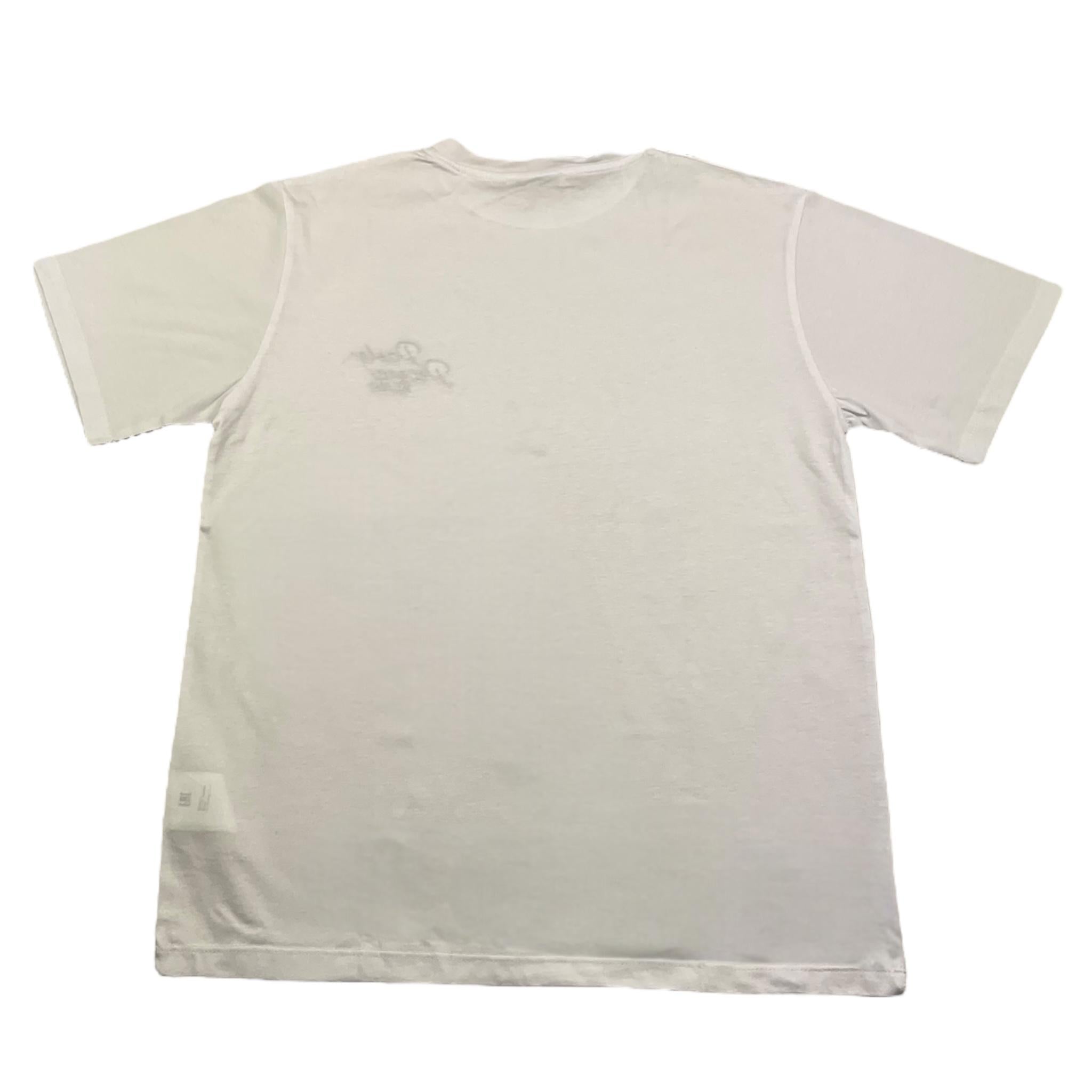 t-shirt girocollo tinta unita con stampa in contrasto PP4048 BIANCO PAOLO PECORA 